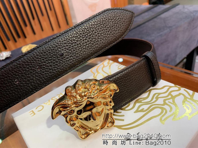 VERSACE範思哲 外貿原單貨 原廠荔枝紋牛皮 全粒面小牛皮底 男士皮帶 高端人士首選  xfp1328
